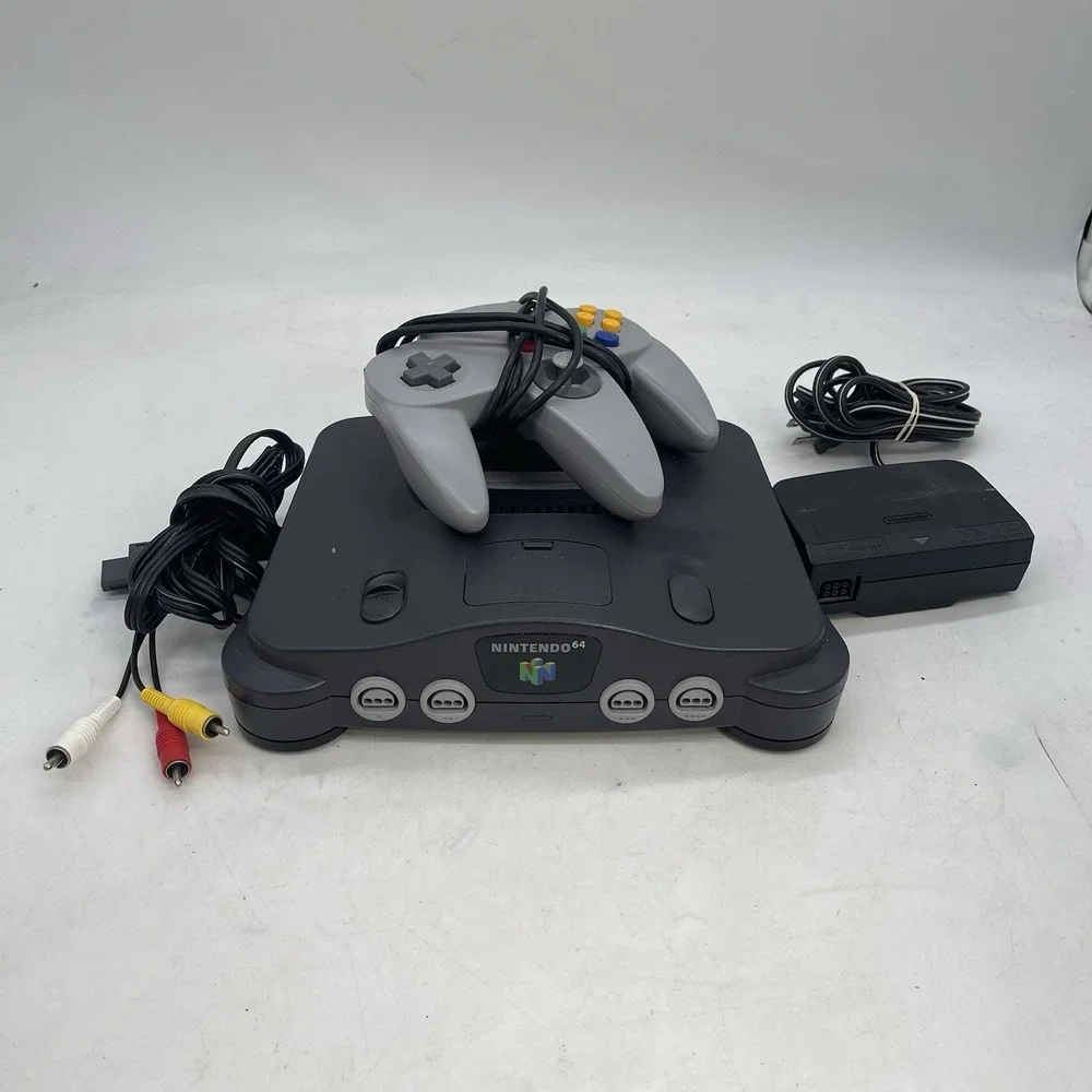 Nintendo 64 N64 Gray Console Bundle w/ Controller, Power Cord, AV Cable NTSC-U/C
